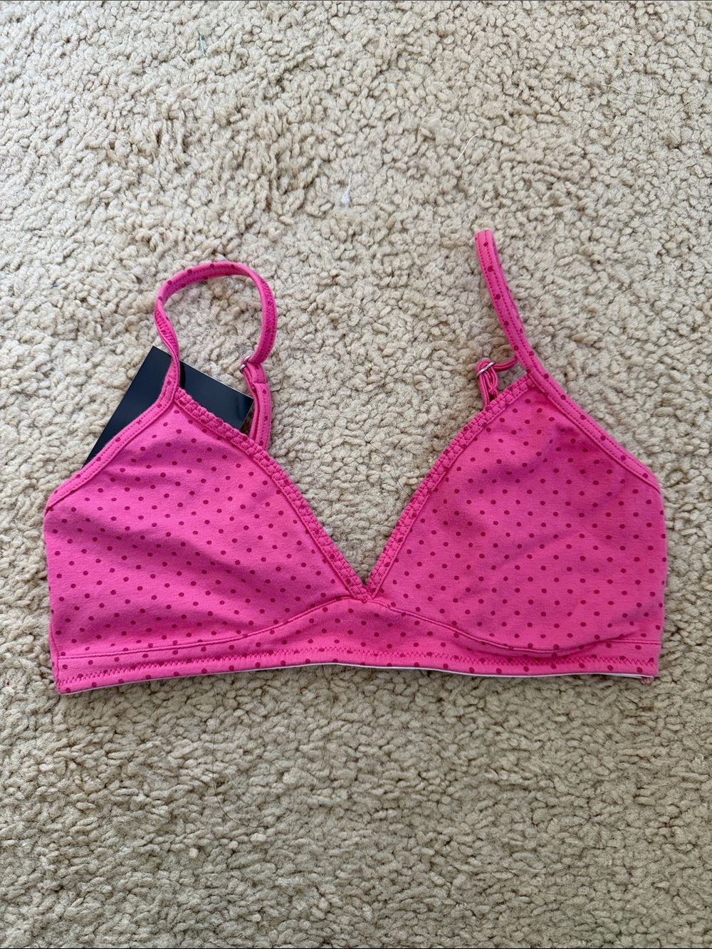 Brandy melville fuchsia Pink Polka Dot Bralette